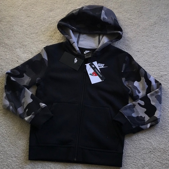 NIKE BOYS’ SIZE YSM FLEECE CAMO FULL ZIP HOODIE - Picture 6 of 7